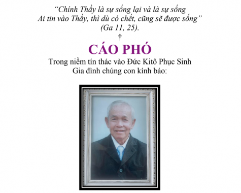 Ai tín: ÔNG CỐ PHAO-LÔ NGUYỄN XUÂN TƯ, thân phụ Lm. Phao-lô Nguyễn Xuân Đường, CSsR