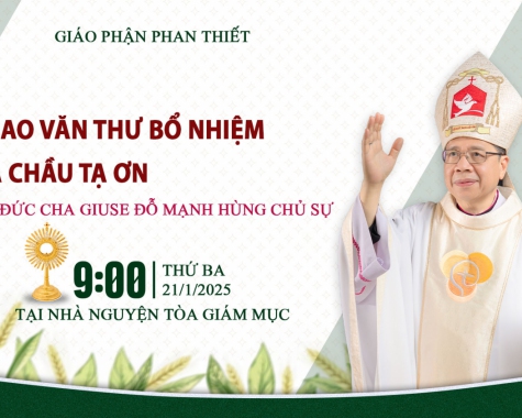 LINH MỤC ĐOÀN GIÁO PHẬN CHÚC TẾT ĐỨC CHA GIUSE VÀ NHẬN VĂN THƯ BỔ NHIỆM