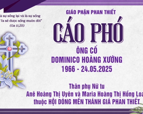 CÁO PHÓ - ÔNG CỐ DOMINICO HOÀNG XƯỚNG