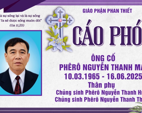 CÁO PHÓ - ÔNG CỐ PHÊRÔ NGUYỄN THANH MAI