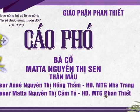 CÁO PHÓ BÀ CỐ MATTA NGUYỄN THỊ SEN