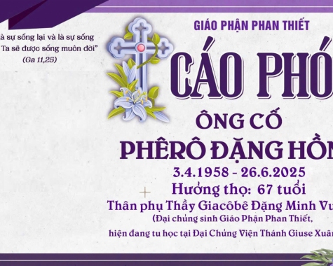 CÁO PHÓ - ÔNG CỐ PHÊRÔ ĐẶNG HỒNG