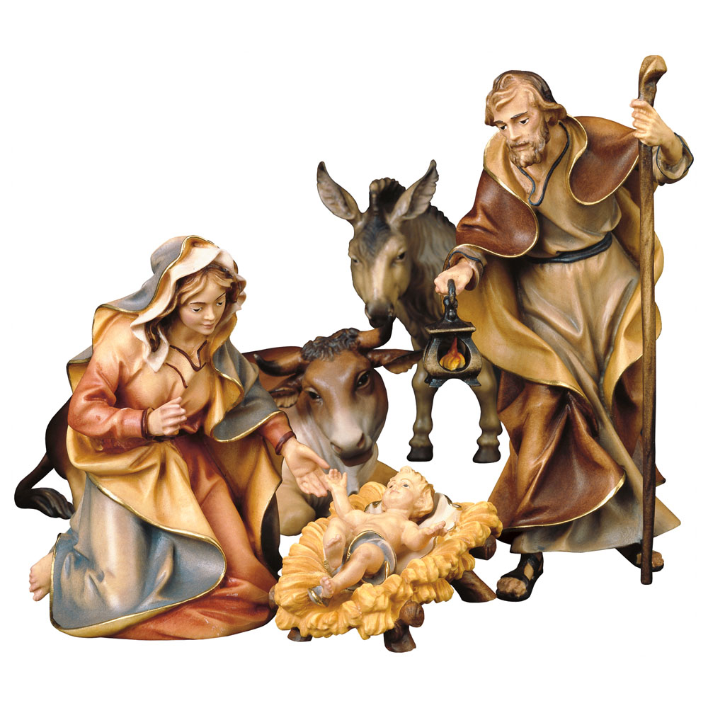 0001344 set holy family with ox and donkey 6 pieces ulrich nativity cm23 fam6