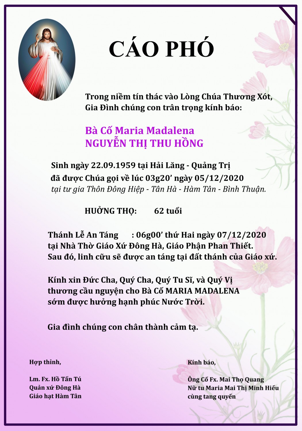 Bà Cố Maria Mad Nguyen Thi Thu Hong