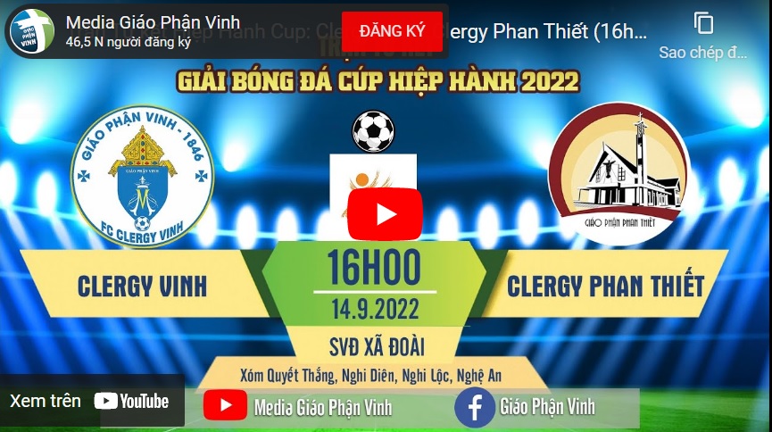 Trực tiếp: Trận tứ kết Hiệp hành Cup: Clergy Vinh – Clergy Phan Thiết