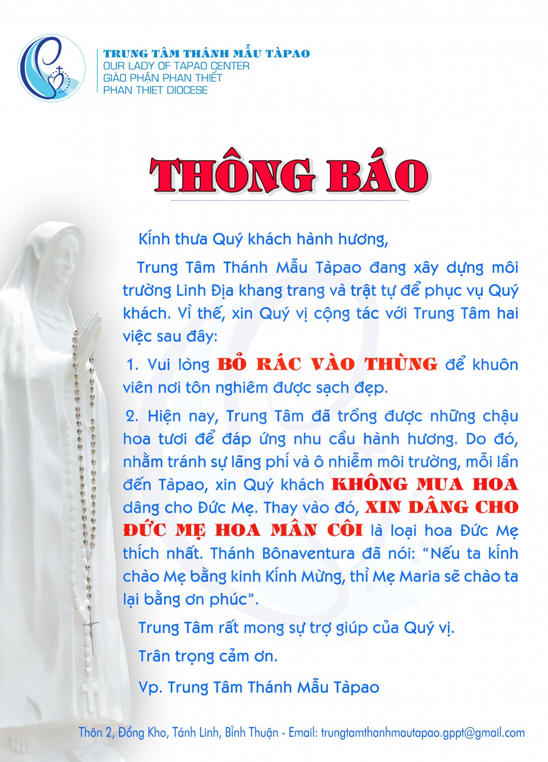 THONG BAO KHONG MUA HOA